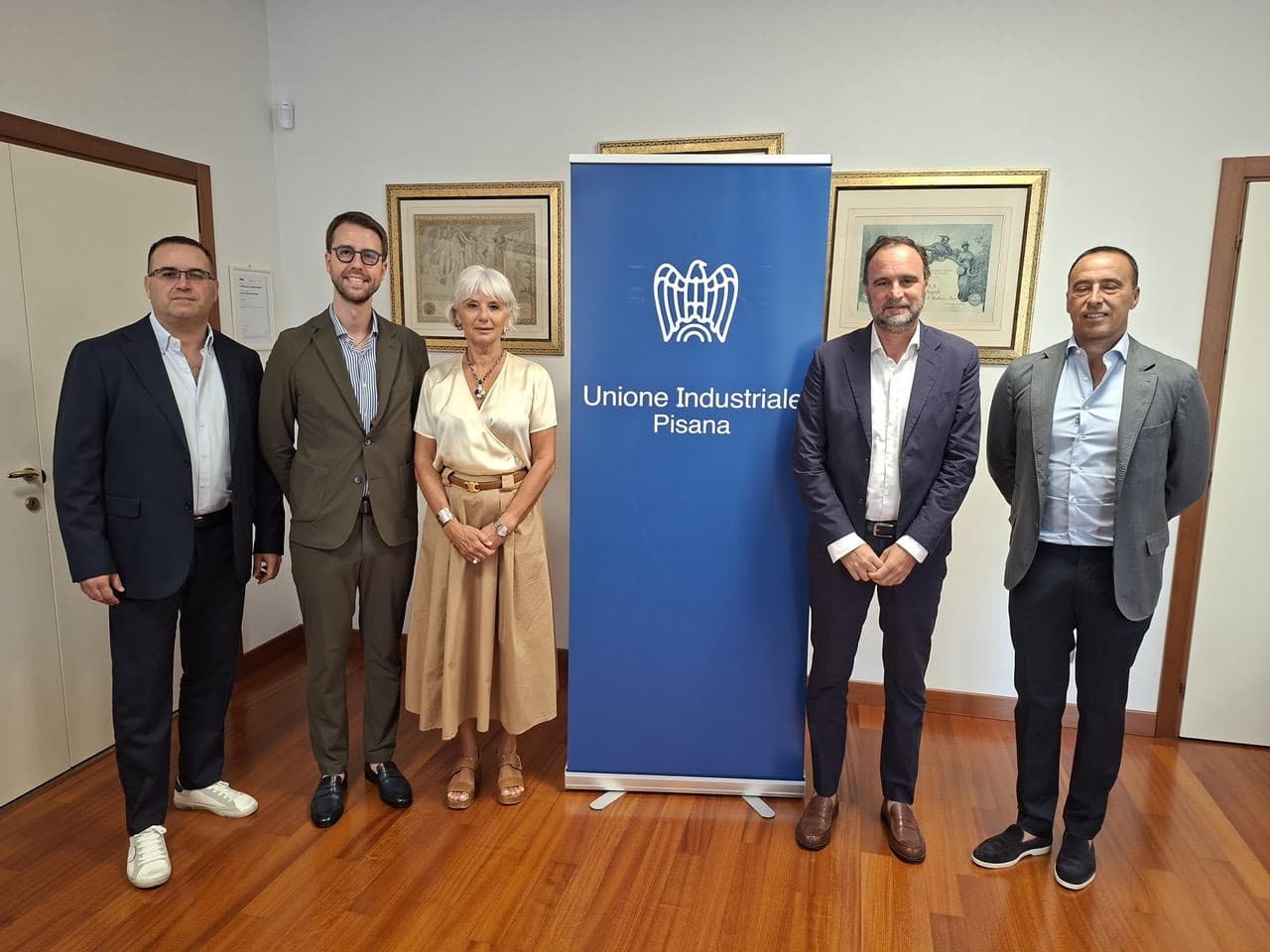Da sinistra Luca Malucchi, Umberto Diamante, Sonia Ginghiali, Giacomo Trafeli e Andrea Madonna